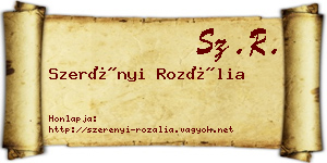 Szerényi Rozália névjegykártya